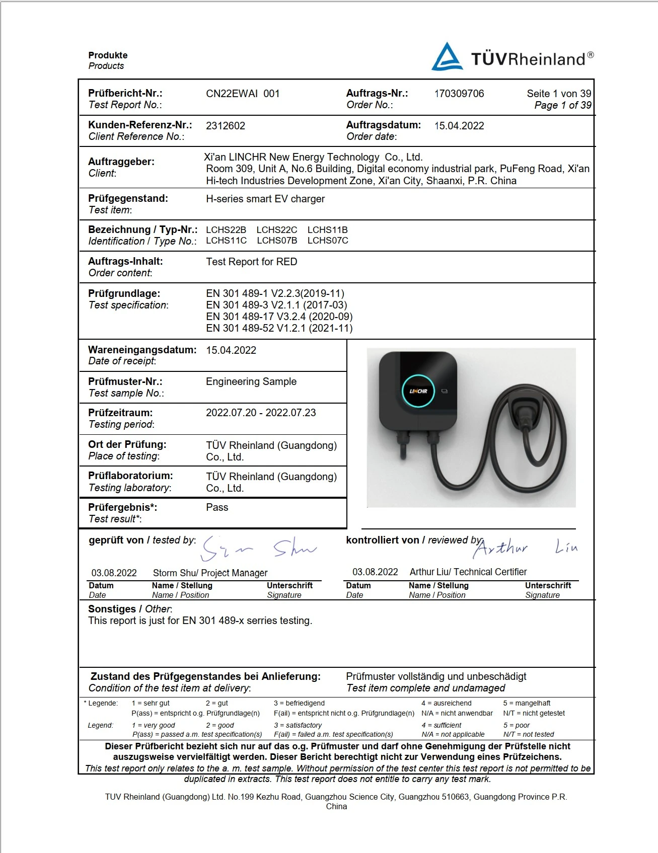 H-Series EV Charger - EMC Testing